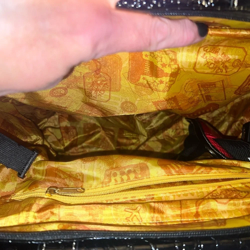 Samantha Brown Red Faux Snakeskin & Black Trim Tote - Picture 3 of 4